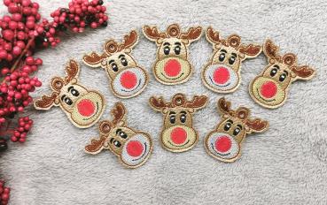 Preview: ITH-Stickdatei Schlüsselanhänger Rentierkopf